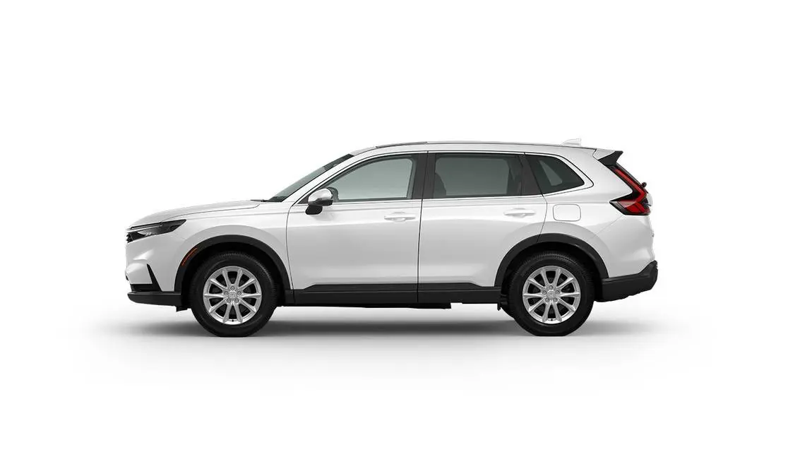 זייטיגער בליק פון א 2026 CR-V EX אין Platinum White Pearl, וואס ווייזט ווי הויך ער שטייט.