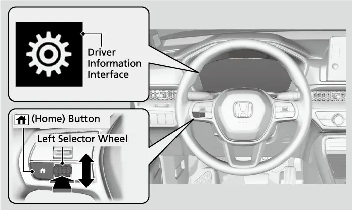 עפענען דעם settings סקרין: power אין ON, קאר שטייט, טראנסמישן אין P, דערנאך דריקט דאס לינקע סעלעקטאר ראדל.