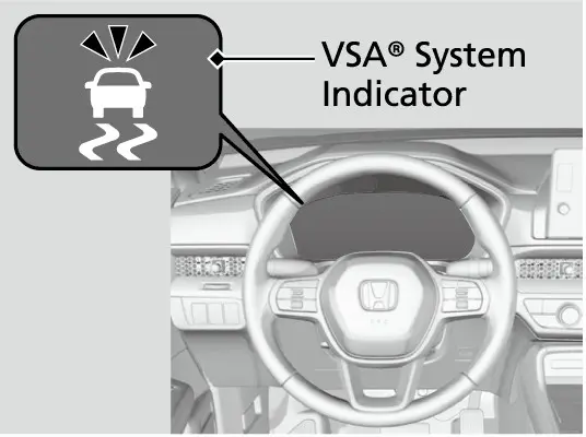 ווען VSA ווערט אקטיוו, בלינקט דאס ליכטל און דער מאטאר רעאגירט ווייניגער.