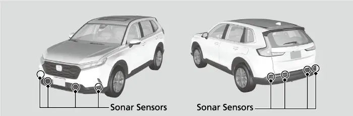 ערטער פון די sonar סענסארן נאר אויף CR-V מאדעלן וואס האבן זיי; די EX ספעץ טאבעלע רעכנט זיי נישט אויס.