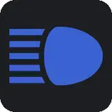 High beam indicator: לייכט בלוי ווען די הויכע לייכטן זענען אן.